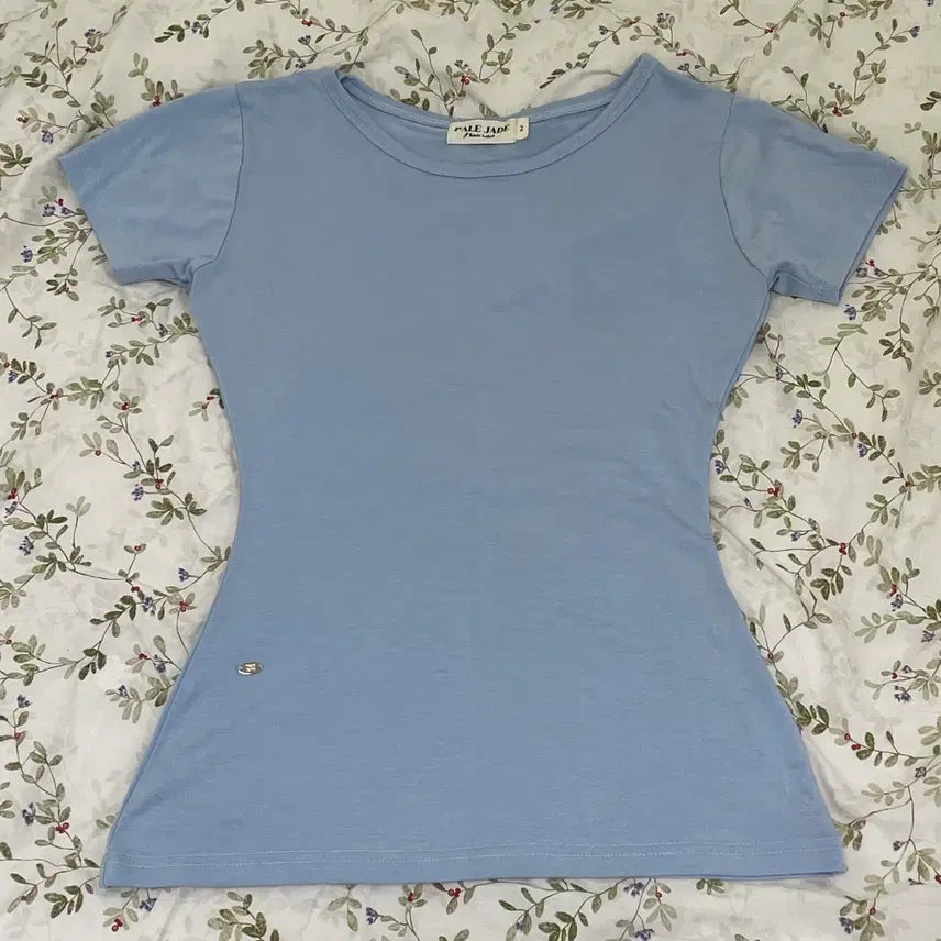 [BUNJANG] Fadedintoblue Bella Basic Round Neck T-shirt Blue Size 2 / 페일제이드 벨라 베이직 라운드넥티 / 블루, 2