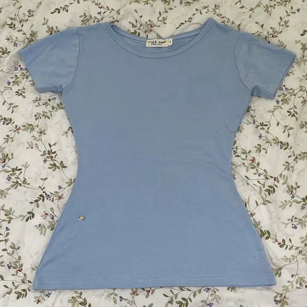 [BUNJANG] Fadedintoblue Bella Basic Round Neck T-shirt Blue Size 2 / 페일제이드 벨라 베이직 라운드넥티 / 블루, 2