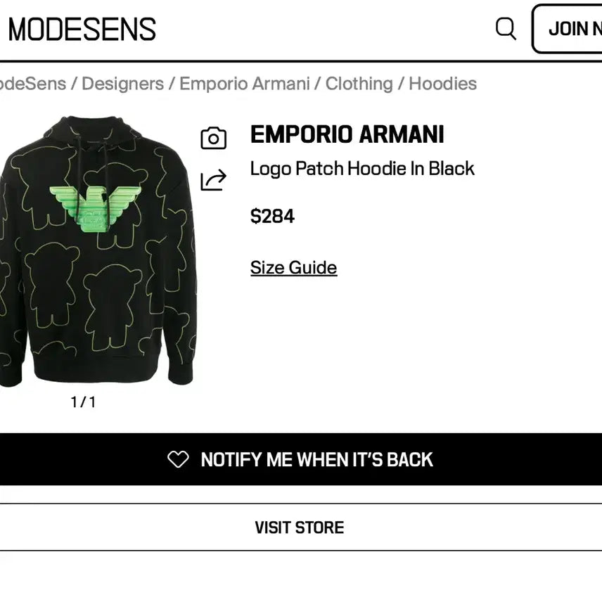 [BUNJANG] Emporio Armani Hoodie L / [새상품/택있음] 엠포리오 아르마니 후드티 L