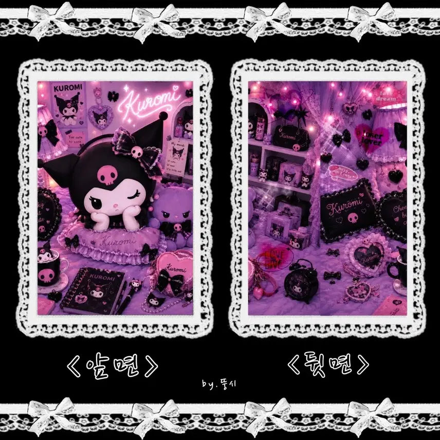 [BUNJANG] Kuromi Character Wrapping Paper Sticker Design JPEG File / 캐릭터랩핑지 산리오 '쿠로미' 수제봉투 도안 판매 a4
