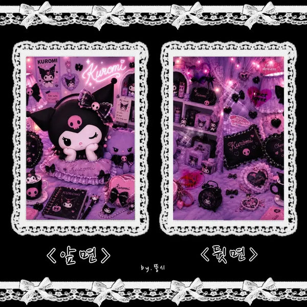 [BUNJANG] Kuromi Character Wrapping Paper Sticker Design JPEG File / 캐릭터랩핑지 산리오 '쿠로미' 수제봉투 도안 판매 a4