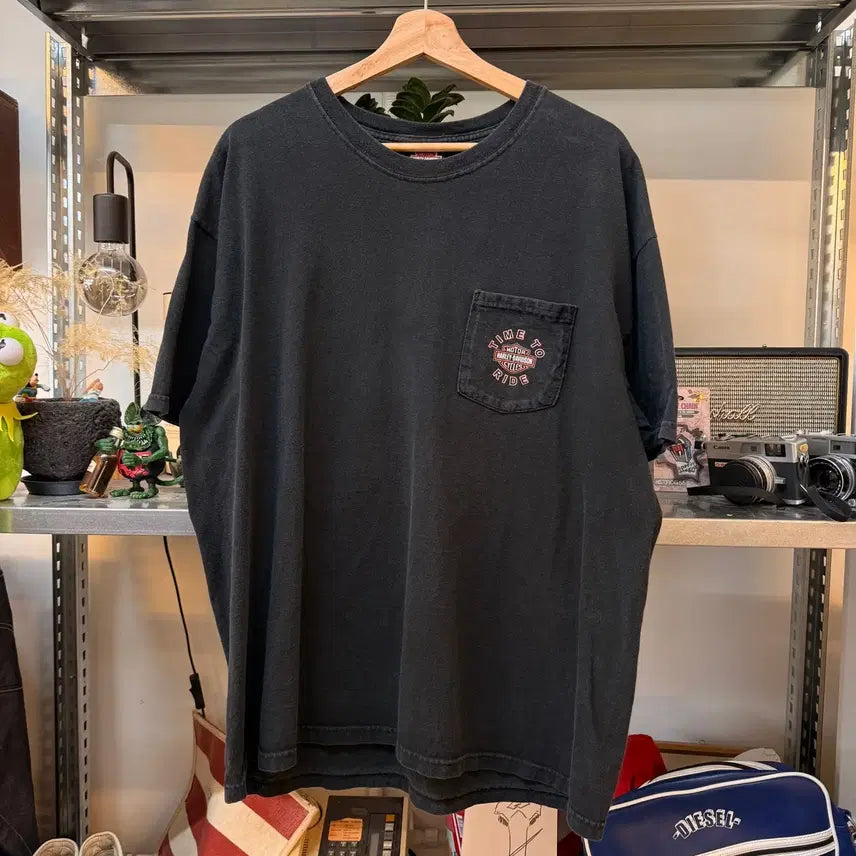 [BUNJANG] Harley-Davidson USA Illinois Workman One-Pocket Graphic T-Shirt XL / 할리 데이비슨 USA 생산 워크맨 일리노이 원포켓 시계 그래픽 XL