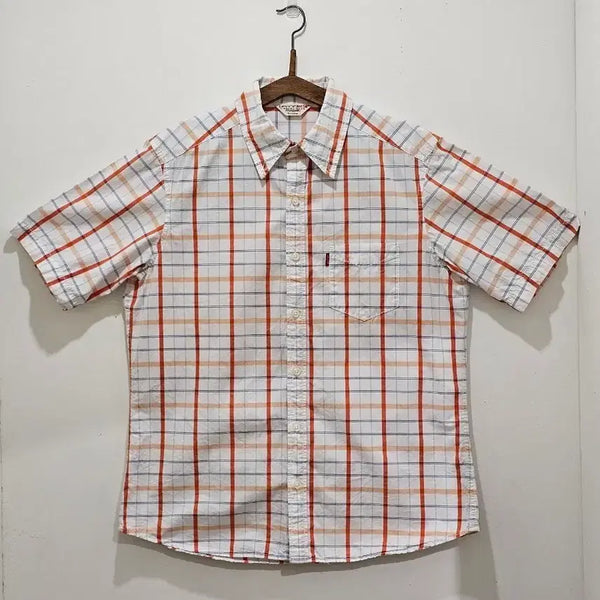 [BUNJANG] Vintage Levi's Red Tab Orange Check Short Sleeve Shirt / Japan 00's Levis 레드탭 오렌지 체크 반팔셔츠