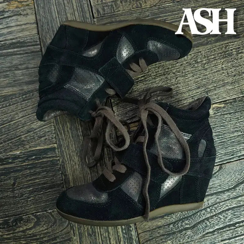 [BUNJANG] ASH Y2K Vintage Suede Wedge High-Top Sneakers / ASH 애쉬 Y2K 빈티지 스웨이드 웨지힐 하이탑 스니커즈 M21474