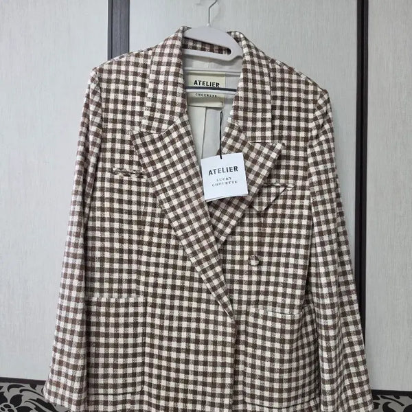 [BUNJANG] Lucky Chouette Atelier Check Jacket / (새상품) 럭키슈에뜨 아뜰리에 체크 쟈켓