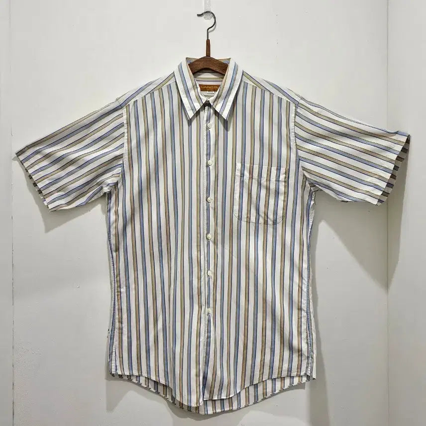 [BUNJANG] Lancel Striped Short Sleeve Shirt / Lancel 스트라이프 반팔셔츠