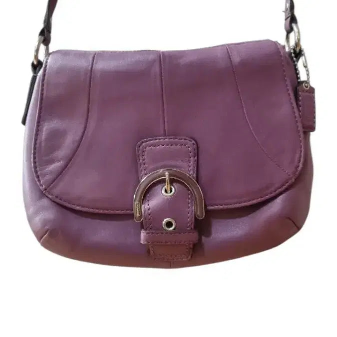 [BUNJANG] Coach Soho Flap Crossbody Bag Eggplant Leather / 빈티지 코치 소호 플랩 퍼플 에그플랜트 레더 크로스백 y2k 갸루 히메