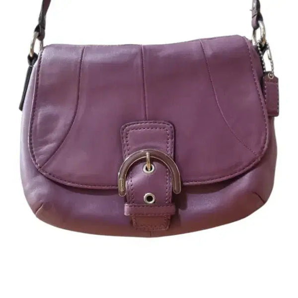 [BUNJANG] Coach Soho Flap Crossbody Bag Eggplant Leather / 빈티지 코치 소호 플랩 퍼플 에그플랜트 레더 크로스백 y2k 갸루 히메