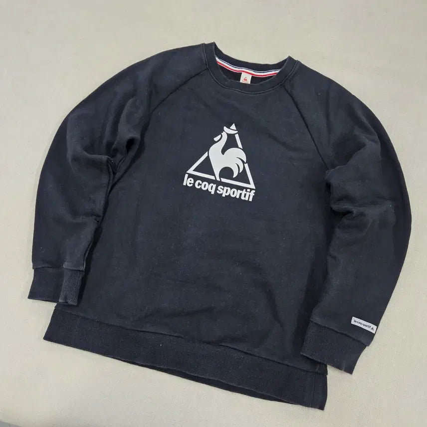 [BUNJANG] Le Coq Sportif Big Logo Black Sweatshirt / M 르꼬끄 빅로고 블랙 맨투맨 0703Y