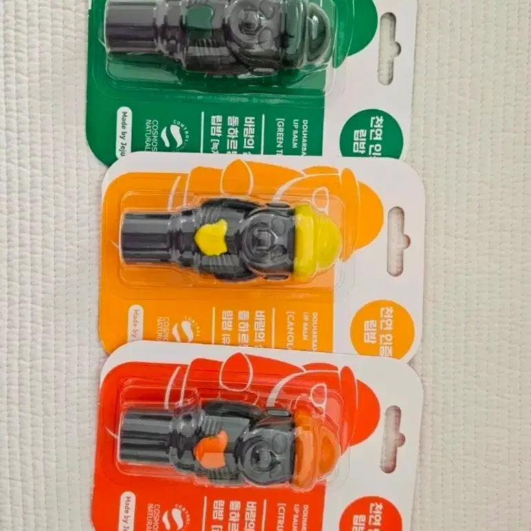 [BUNJANG] Jeju Dolhareubang Lip Balm 3 Types Bundle Set / 새상품 제주 돌하르방 립밤 3종 일괄
