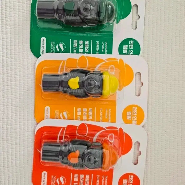 [BUNJANG] Jeju Dolhareubang Lip Balm 3 Types Bundle Set / 새상품 제주 돌하르방 립밤 3종 일괄