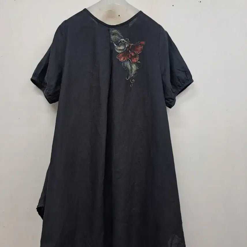 [BUNJANG] Black Butterfly Embroidered Shirt (Sizes 66-77) / 마 롱셔츠66~작77