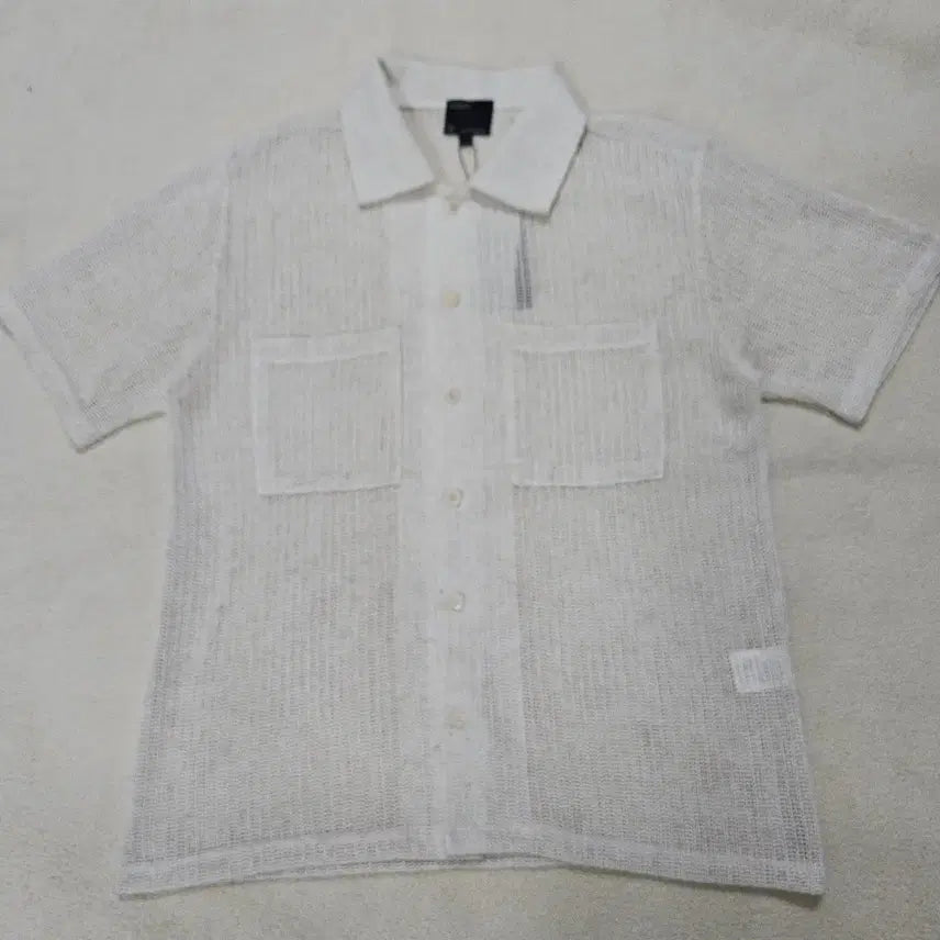 [BUNJANG] Endoor Needle Crochet Short Sleeve Shirt Ivory / 엔도어 니들 크로쉐 아이보리 반팔 셔츠 급처