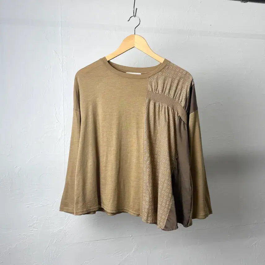 [BUNJANG] Zucca Mixed Shirring Long Sleeve Shirt M / Zucca 믹스드 셔링 롱 슬리브