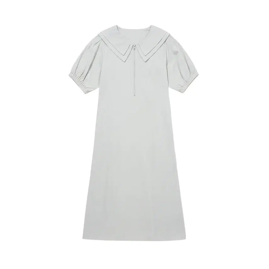 [BUNJANG] Women's Mint Nylon Sailor Collar Long Dress / 여성F/ 민트 나일론 세일러카라 롱 원피스 32-26