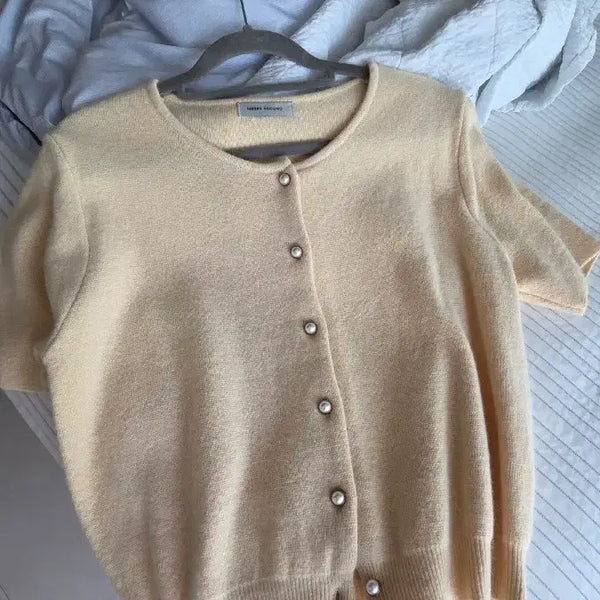[BUNJANG] Mariround Merci Angora Short Sleeve Knit / 메리어라운드 메르시 앙고라 반팔니트