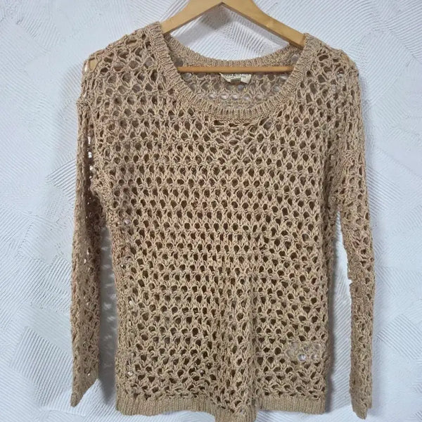 [BUNJANG] Denim & Supply Ralph Lauren Beige Crochet Knit Sweater M / 랄프 로렌의 베이지색 크로셰 스웨터 m