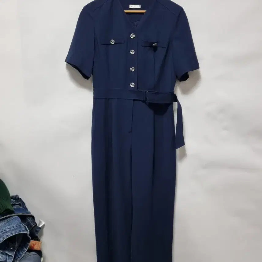 [BUNJANG] It MICHAA Belted Short-Sleeve Jumpsuit / 잇미샤 벨트 세트 반팔 점프수트 95
