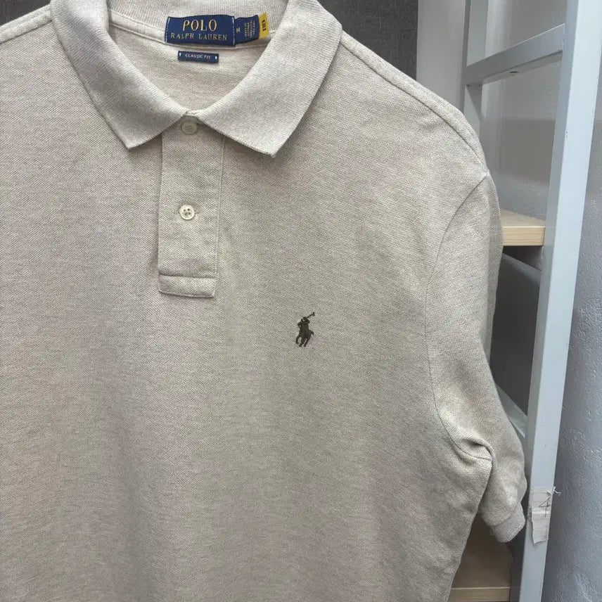 [BUNJANG] Polo Ralph Lauren Basic Fit Short Sleeve Polo Shirt Beige QR New Model / 폴로 랄프로렌 기본 핏 반팔 카라티 베이지 큐알신형
