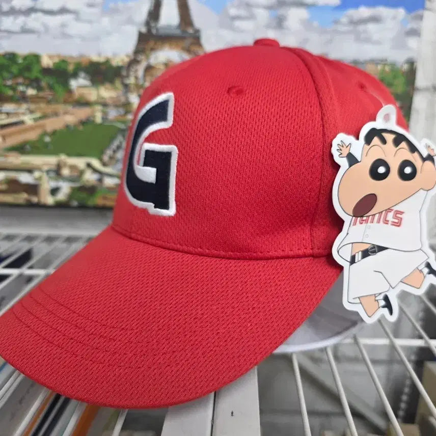 [BUNJANG] Lotte Giants X Crayon Shin-chan Collaboration Dongbaek Ball Cap (Size 58 Free) / 롯데자이언츠 야구모자 짱구 콜라보 동백 볼캡 (58 프리) KH48