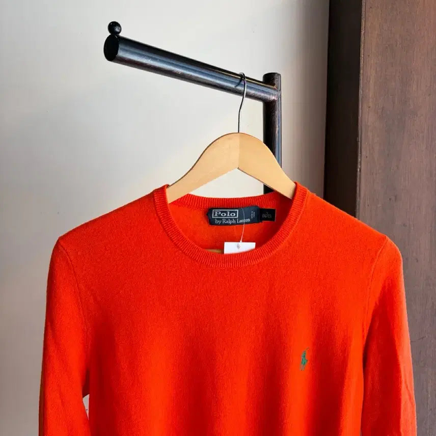[BUNJANG] Polo Ralph Lauren Orange Wool Knit (100% Wool) Size S / 17384 - 폴로 랄프로렌 오렌지 울 니트 (울 100%)