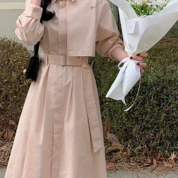 [BUNJANG] Moabin Arte Trench Dress Pink / 모아빈 아르테 트렌치 원피스 핑크