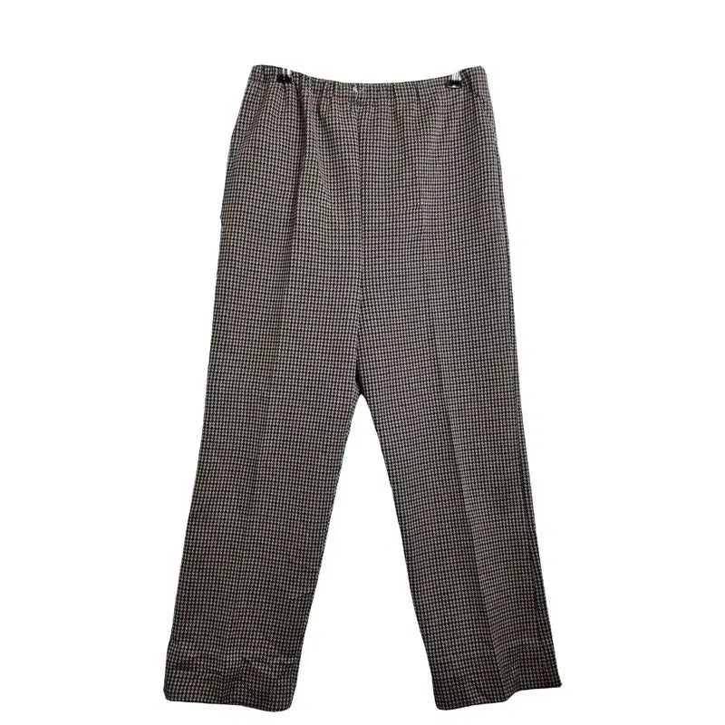[BUNJANG] Women's Black Houndstooth Check Straight Fit Slacks (27-inch) / JPN 여성 블랙 하운드투스 체크 슬랙스 [27인치] 여자 일자핏 팬츠