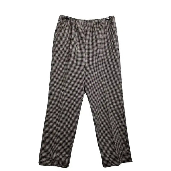 [BUNJANG] Women's Black Houndstooth Check Straight Fit Slacks (27-inch) / JPN 여성 블랙 하운드투스 체크 슬랙스 [27인치] 여자 일자핏 팬츠