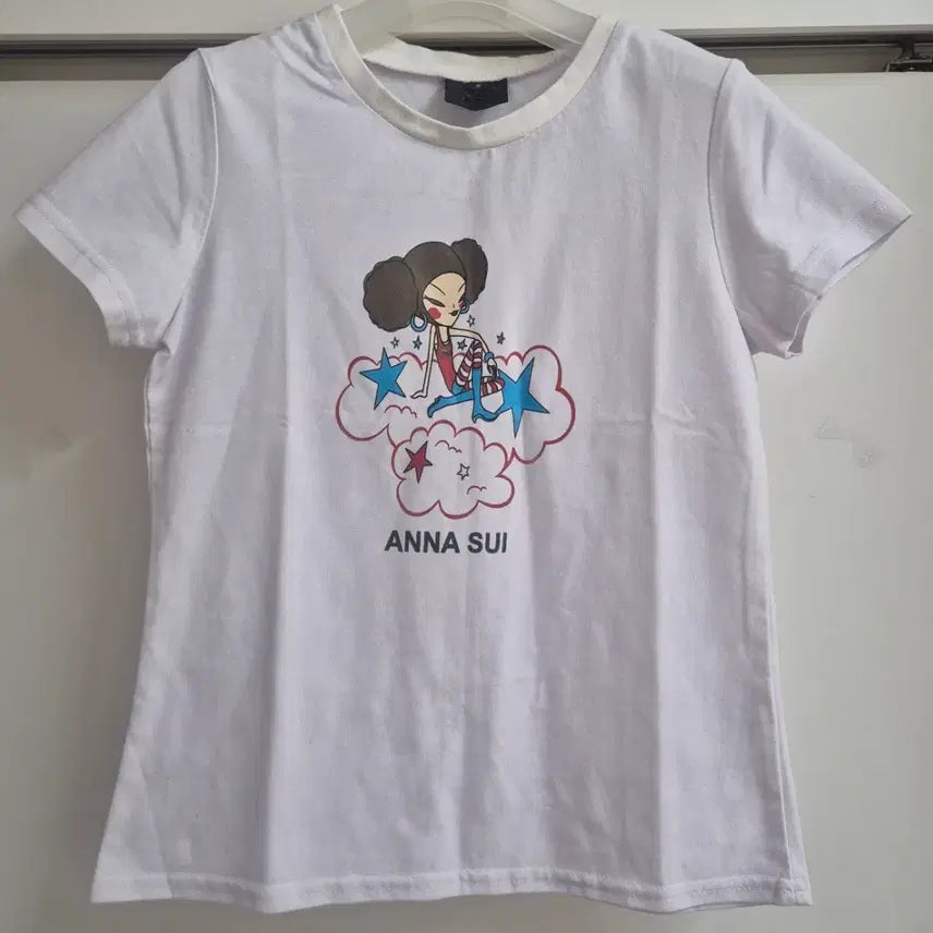 [BUNJANG] Anna Sui White Short Sleeve T-Shirt with Butterfly Print / (새상품)ANNA SUI 안나수이 티셔츠