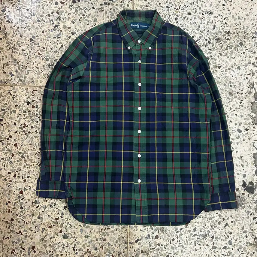 [BUNJANG] Polo Ralph Lauren Green Check Shirt / 폴로 랄프로렌 그린 체크 셔츠