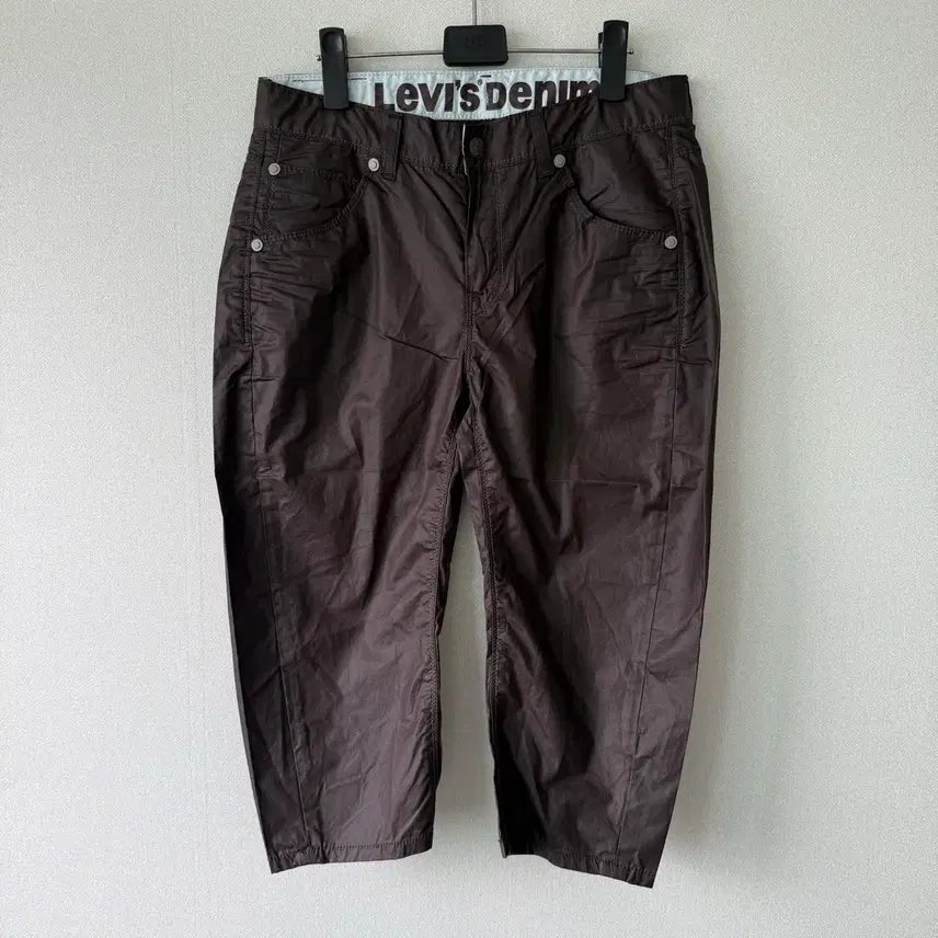 [BUNJANG] Levi's Women's 7/8 Sleeve Capri Brown Cotton Pants / 리바이스 여성 얇은 코튼 7부 카프리 브라운 팬츠