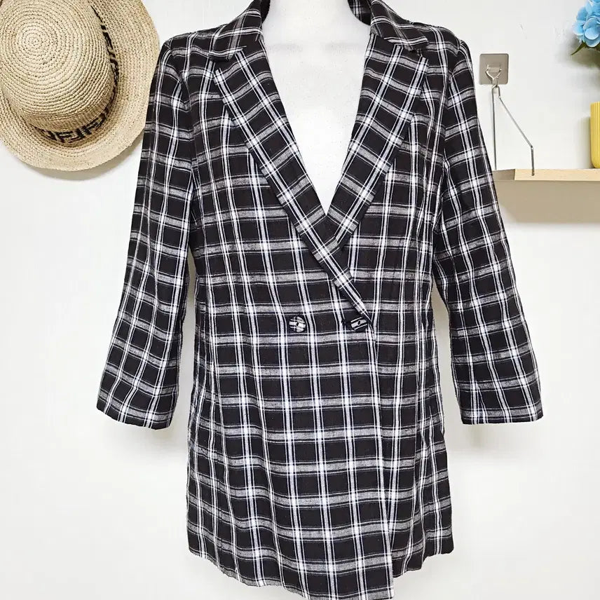 [BUNJANG] Alto Checked Mid-Length Jacket Black / alto 마혼방 체크미들자켓 66 블랙