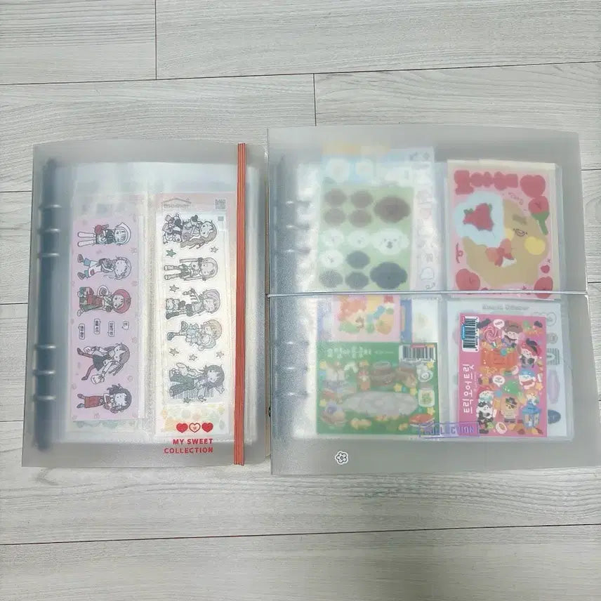 [BUNJANG] 294-Piece Scrapbooking Sticker Bundle with Binder / [씰스티커] 294장 다꾸 스티커 일괄 처분판매(바인더 포함)