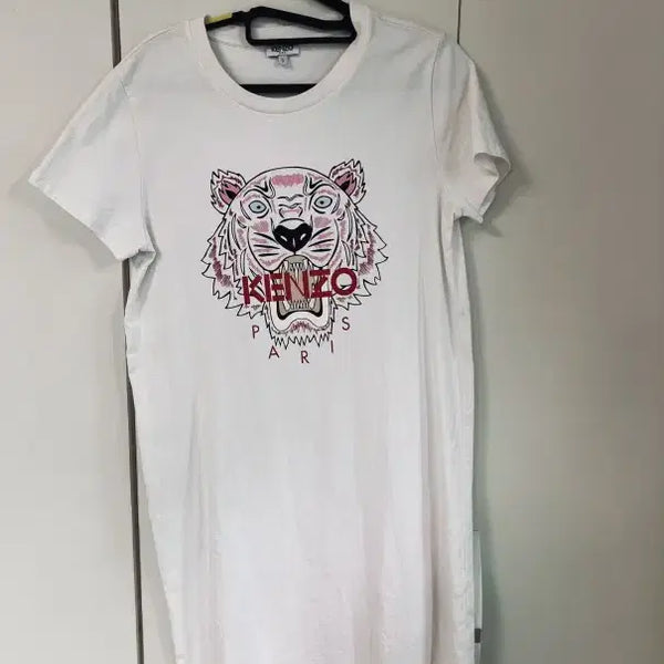 [BUNJANG] Kenzo Tiger T-Shirt Dress White Size S / 겐조(Kenzo)의 타이거 2TS721 화이트 티셔츠 드레스 S 사이즈