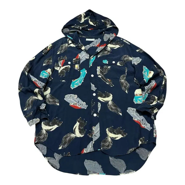 [BUNJANG] Powder Vintage Car Pattern Hooded Shirt / (바배) Powder 파우더 빈티지 자동차 패턴 후드 셔츠