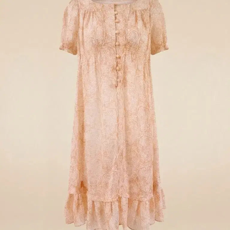 [BUNJANG] CC Club Paisley Frill Chiffon Dress Orange / CC클럽 페이즐리 프릴쉬폰 원피스 66 살구오렌지