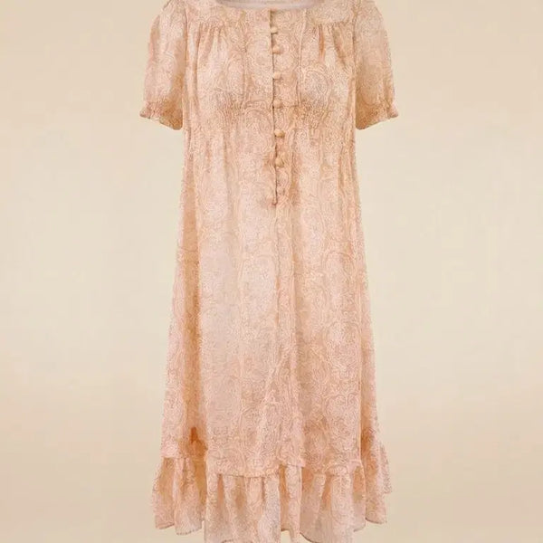 [BUNJANG] CC Club Paisley Frill Chiffon Dress Orange / CC클럽 페이즐리 프릴쉬폰 원피스 66 살구오렌지