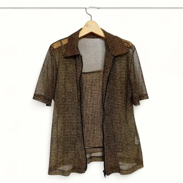 [BUNJANG] Women's Short Sleeve Cardigan and Camisole Set / 77 여성 반팔 가디건 나시 세트 반팔점퍼 탑 여자 여름 가디건 셋업