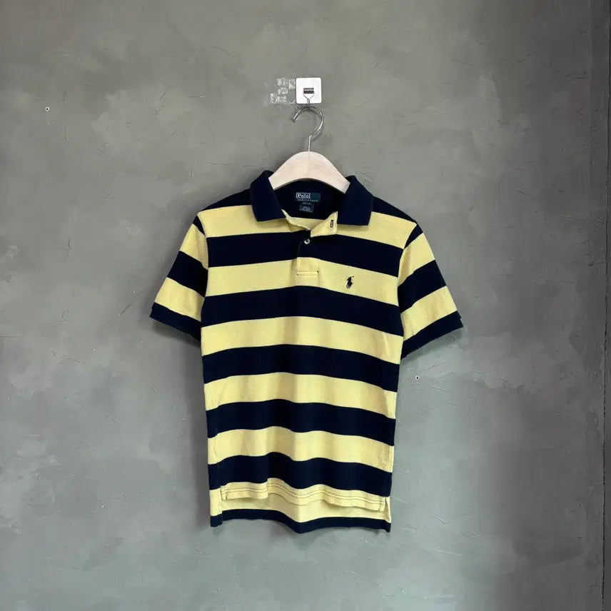 [BUNJANG] Polo Ralph Lauren Striped Short Sleeve Polo Shirt Navy / 폴로 랄프로렌 스트라이프 카라티 반팔 네이비
