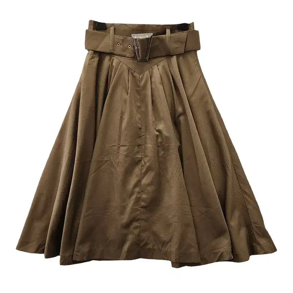 [BUNJANG] Avant Garde Bold Metal Buckle Wide Flare Skirt / 아방가르드 볼드 메탈 버클 와이드 플레어 스커트 스커트 S