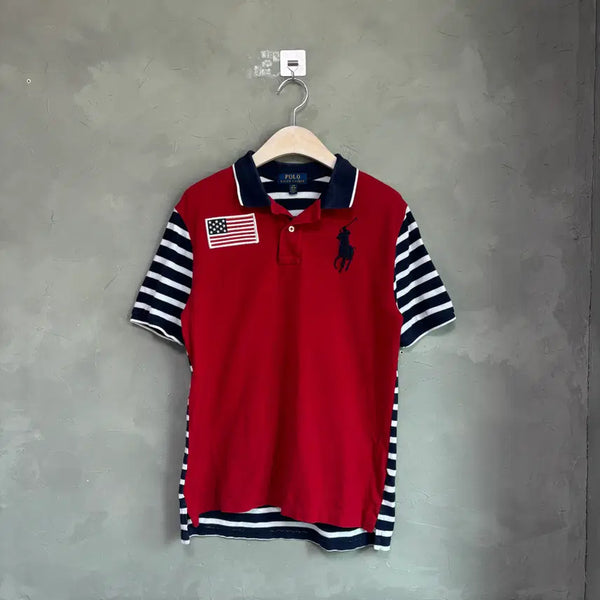 [BUNJANG] Polo Ralph Lauren "Stars and Stripes" Big Pony Logo Short Sleeve Polo Shirt / 폴로 랄프로렌 성조기 빅포니 카라티 반팔