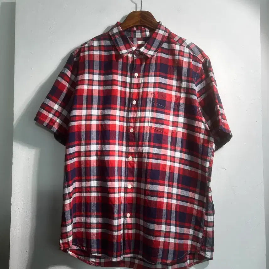 [BUNJANG] GU Jiyu Linen Short Sleeve Shirt XL / GU 지유 린넨 반팔셔츠 XL C588