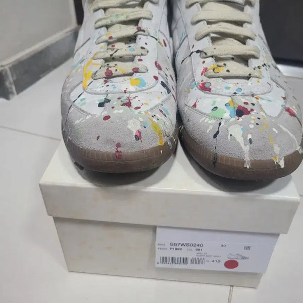 [BUNJANG] Maison Margiela Paint Splatter German Army Sneakers Size 41 / 마르지엘라 페인트 스플래터 독일군 스니커즈 41