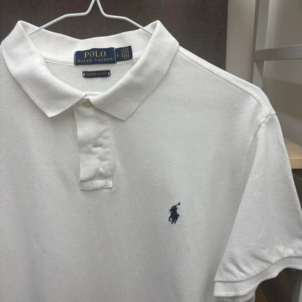 [BUNJANG] Polo Ralph Lauren White Short Sleeve Polo Shirt - Large / 폴로 랄프로렌 흰색 반팔 카라티