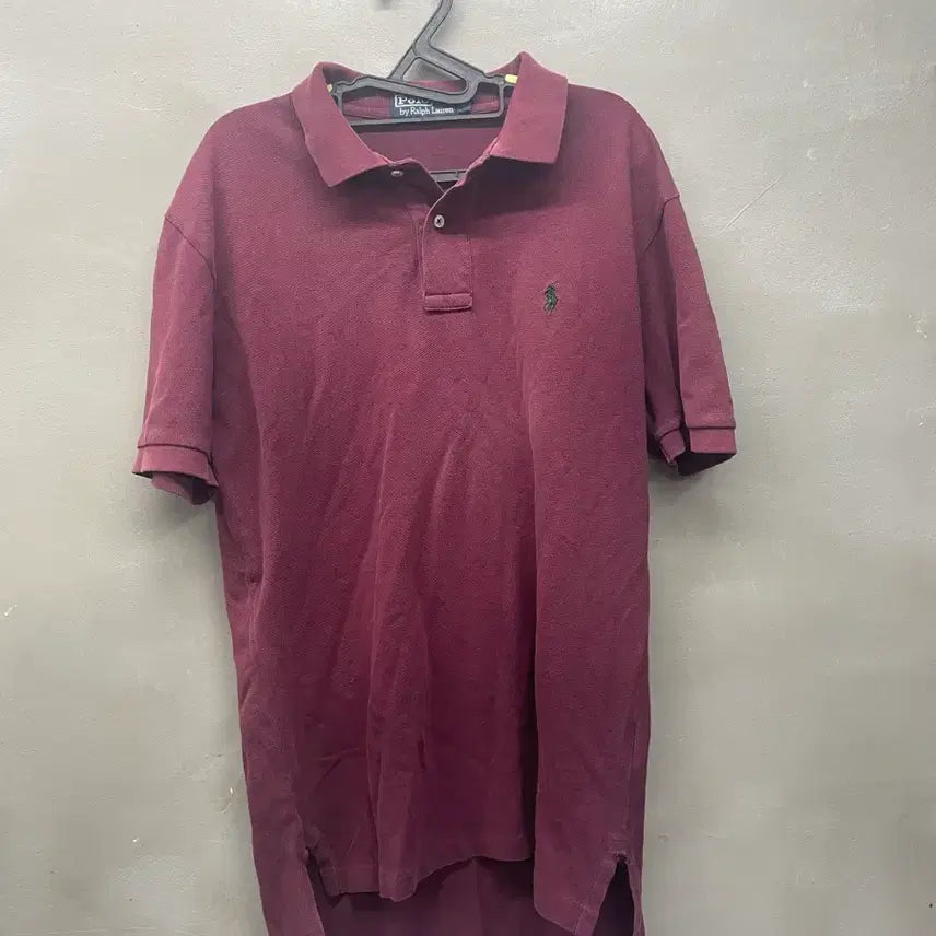 [BUNJANG] Polo Ralph Lauren Long Sleeve Polo Shirt Burgundy / 폴로 랄프로렌 긴팔 카라티 버건디 가슴100