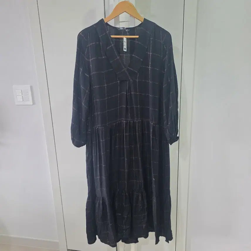 [BUNJANG] Zara Checked Long Dress / 자라 체크 롱 원피스