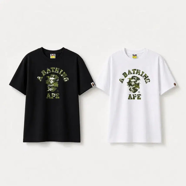 [BUNJANG] BAPE Camo Short-Sleeve T-Shirt Black/White / 세일특가)베이프 카모 반팔 티셔츠 블랙/화이트 미개봉 새상품