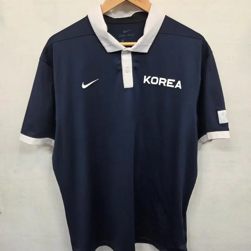 [BUNJANG] Nike Dri-FIT Basketball National Team Performance Polo T-Shirt / 나이키 드라이핏 농구 국가대표 기능성 카라반팔 L xl