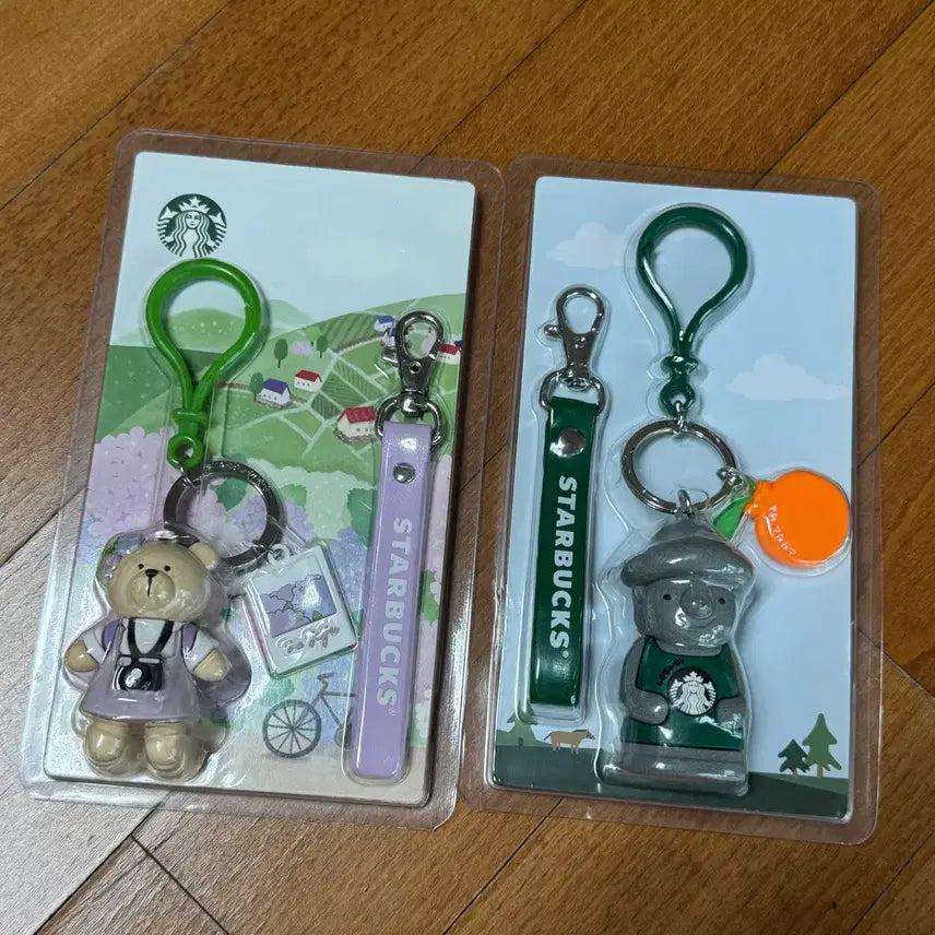 [BUNJANG] Starbucks Jeju Bear & Dol Hareubang Keychain Set / 스타벅스 제주도 키링 곰돌이/돌하르방 세트