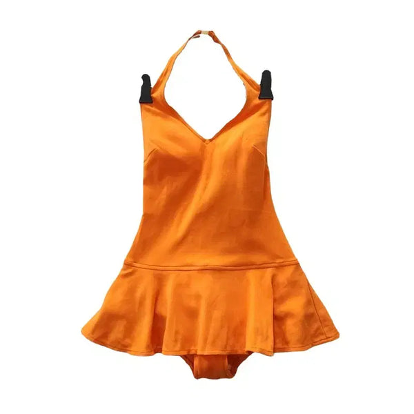 [BUNJANG] Vintage Retro High Teen Halterneck Swimsuit / 빈티지 레트로 하이틴 홀터넥 수영복  MADE IN JAPAN